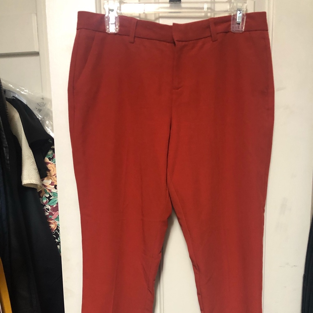 Rust cropped trouser